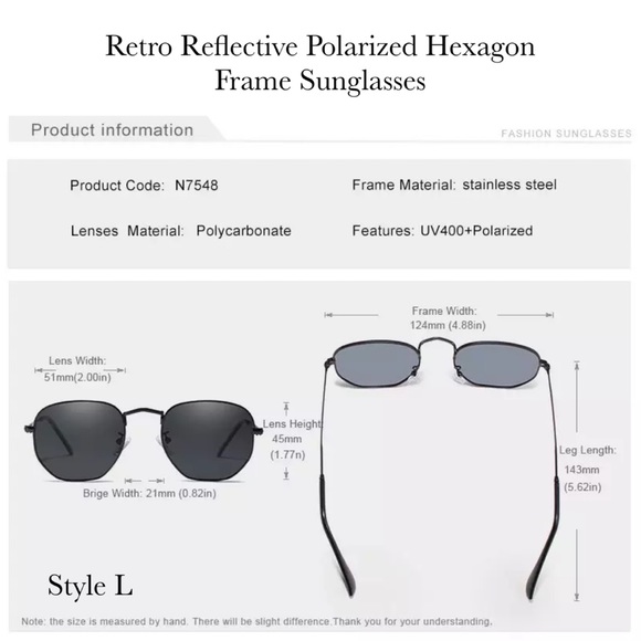 KINGSEVEN Retro Hexagon Green & Gold Polarized Sunglasses - Picture 16 of 16